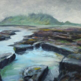 Tranquil Irish Seascape Painting : Rock Pool at a Sea Inlet