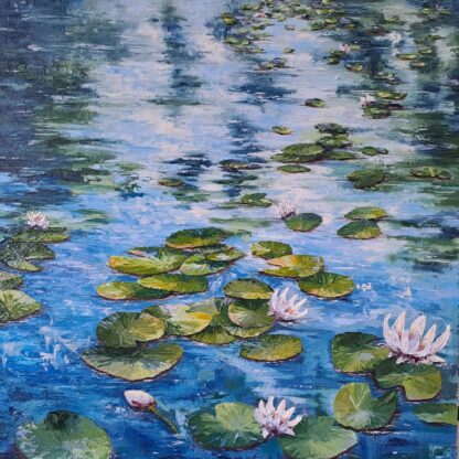 Painting of a Lily Pond for sale